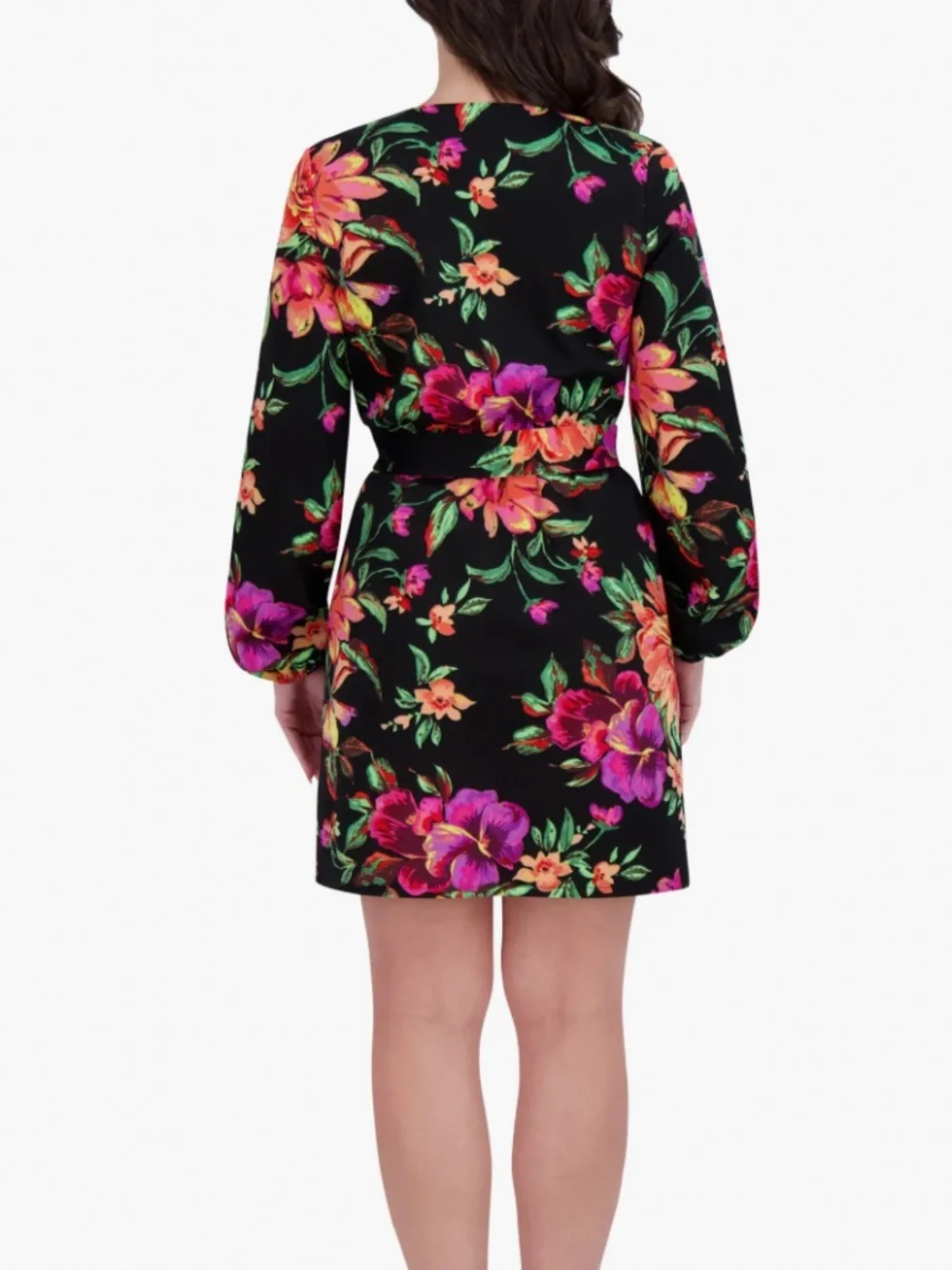 Siena NWT Floral Surplice V Neck Long Sleeve Dress Size 8